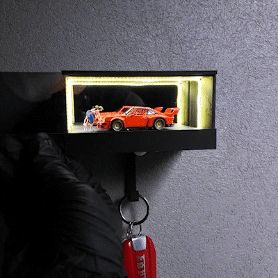 Infinity 3D Garage Key Holder, Illuminated Design, Rechargeable, Motion Sensor