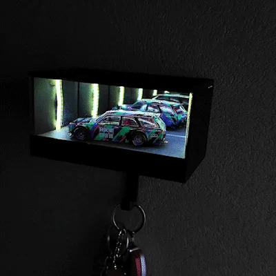 Infinity 3D Garage Key Holder, Illuminated Design, Rechargeable, Motion Sensor