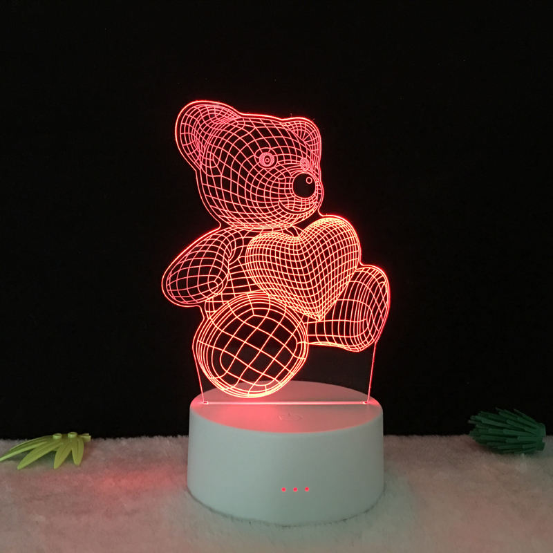 3D LED Night Light – Acrylic Illusion Lamp with 7 Colors