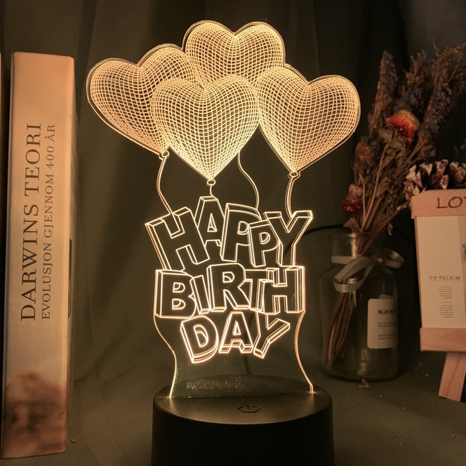 3D LED Night Light – Acrylic Illusion Lamp with 7 Colors