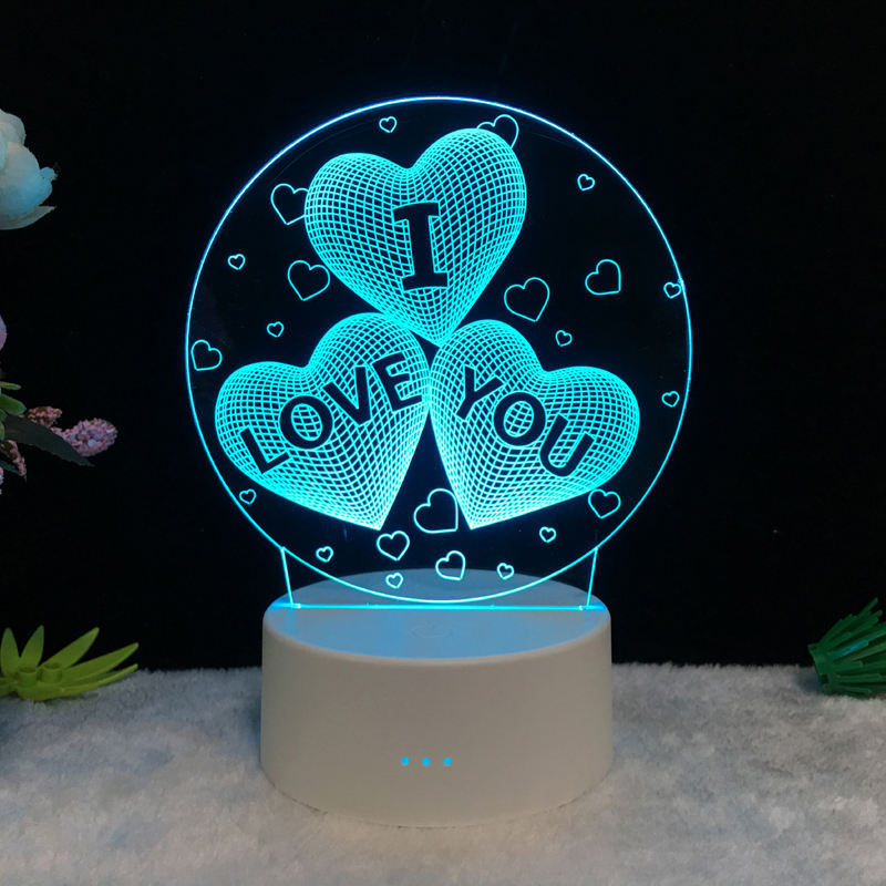 3D LED Night Light – Acrylic Illusion Lamp with 7 Colors