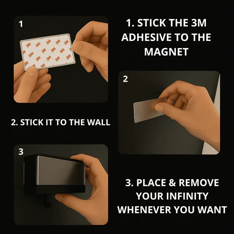 Infinity 3D Garage Key Holder, Illuminated Design, Rechargeable, Motion Sensor