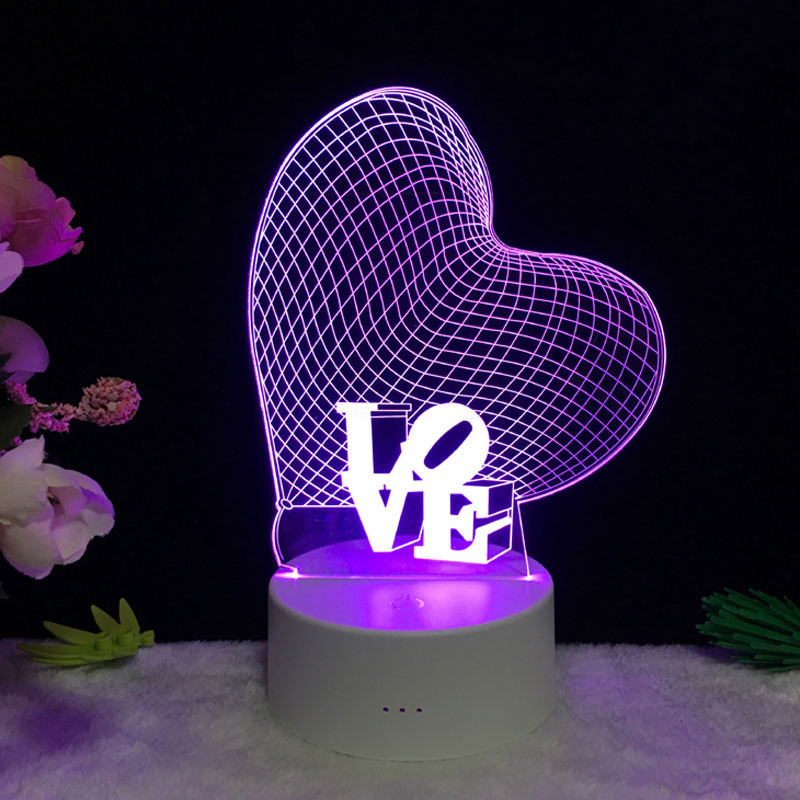 3D LED Night Light – Acrylic Illusion Lamp with 7 Colors