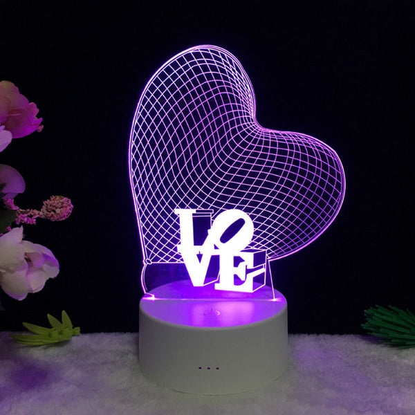 3D LED Night Light – Acrylic Illusion Lamp with 7 Colors