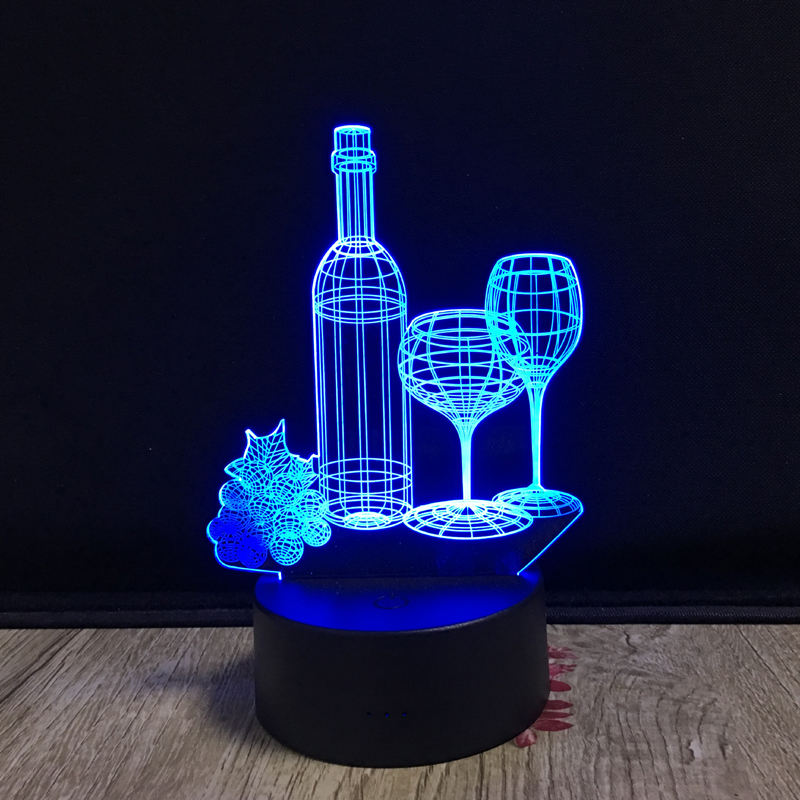 3D LED Night Light – Acrylic Illusion Lamp with 7 Colors